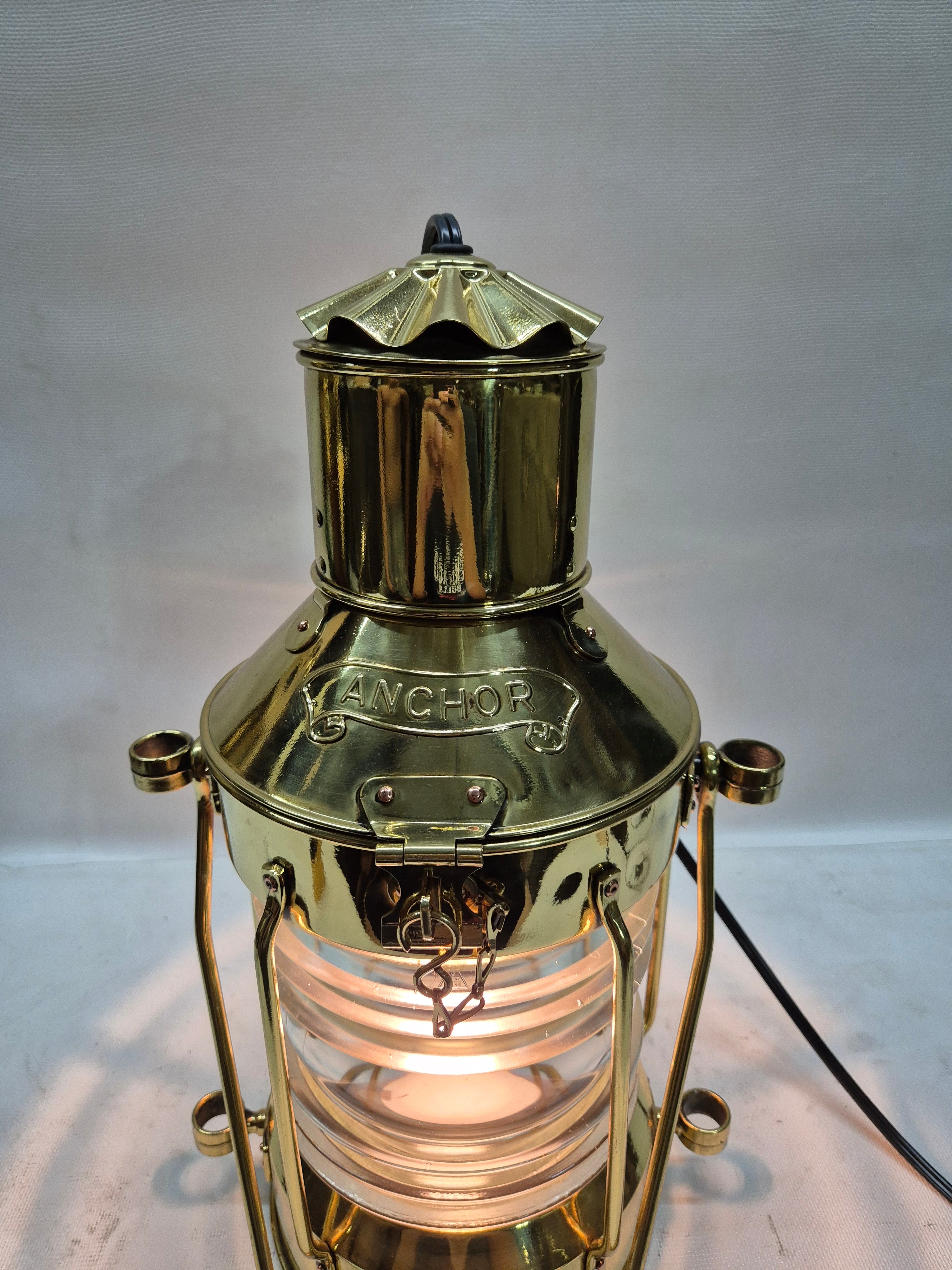 Solid Brass Ship's Anchor Lantern of Solid Brass – Lannan Gallery