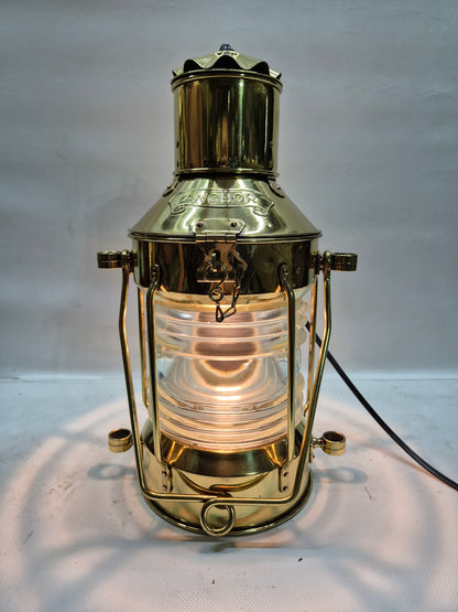Solid Brass Ship's Anchor Lantern of Solid Brass