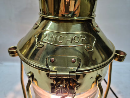 Solid Brass Ship's Anchor Lantern of Solid Brass