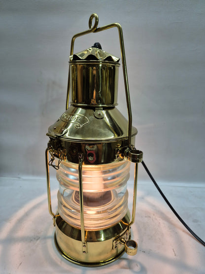 Solid Brass Ship's Anchor Lantern of Solid Brass