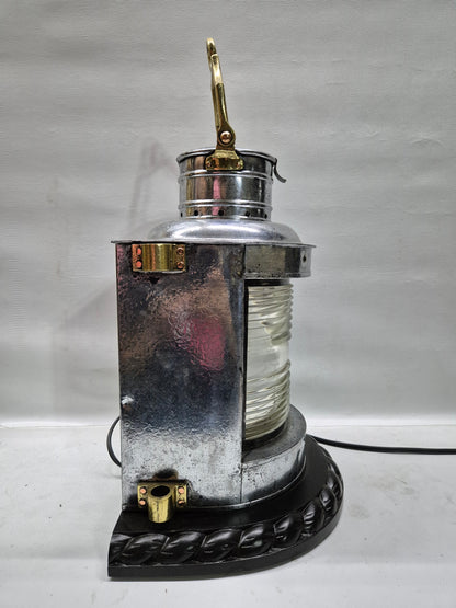Polished Steel Ship’s Masthead Lantern with Fresnel Lens