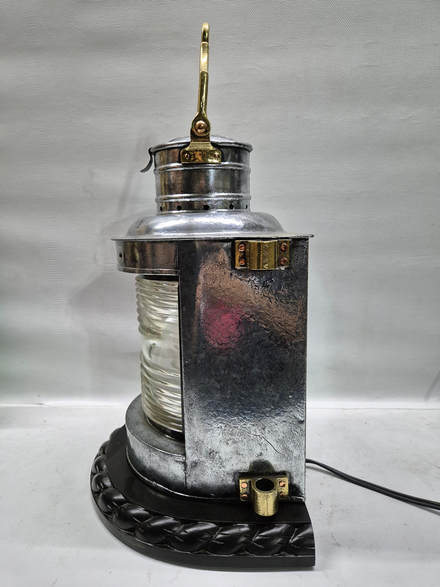 Polished Steel Ship’s Masthead Lantern with Fresnel Lens