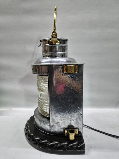 Polished Steel Ship’s Masthead Lantern with Fresnel Lens