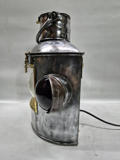 Polished Triple Lens Marine Lantern that is Very Large