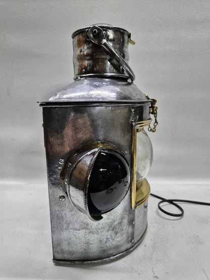 Polished Triple Lens Marine Lantern that is Very Large