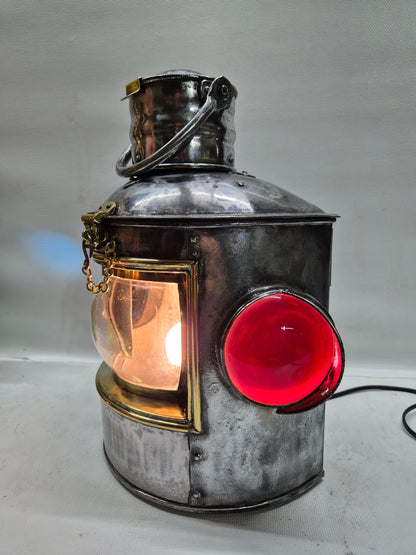 Polished Triple Lens Marine Lantern that is Very Large