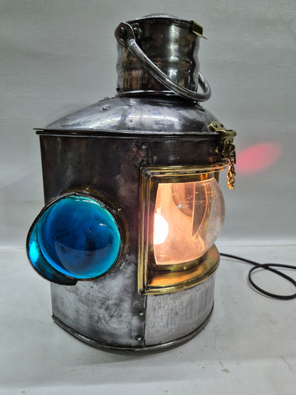 Polished Triple Lens Marine Lantern that is Very Large