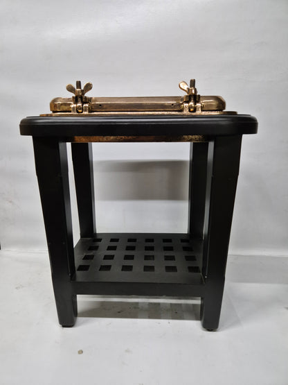 Solid Brass Ship's Porthole Transformed into a Table