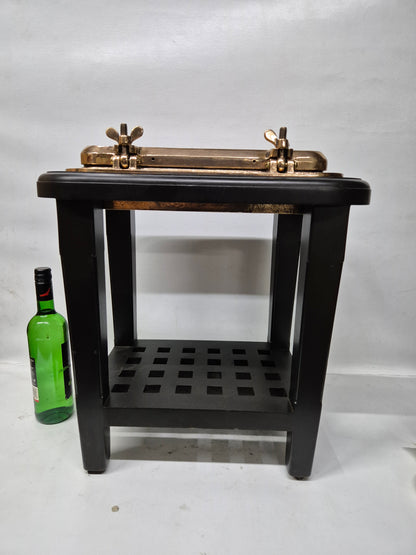 Solid Brass Ship's Porthole Transformed into a Table