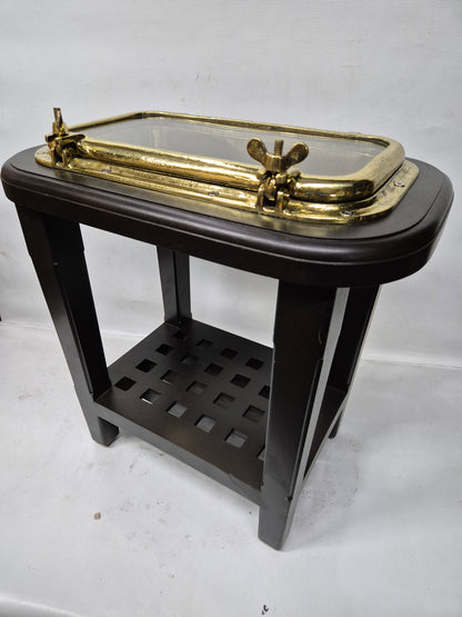 Solid Brass Ship's Porthole Made into a Table