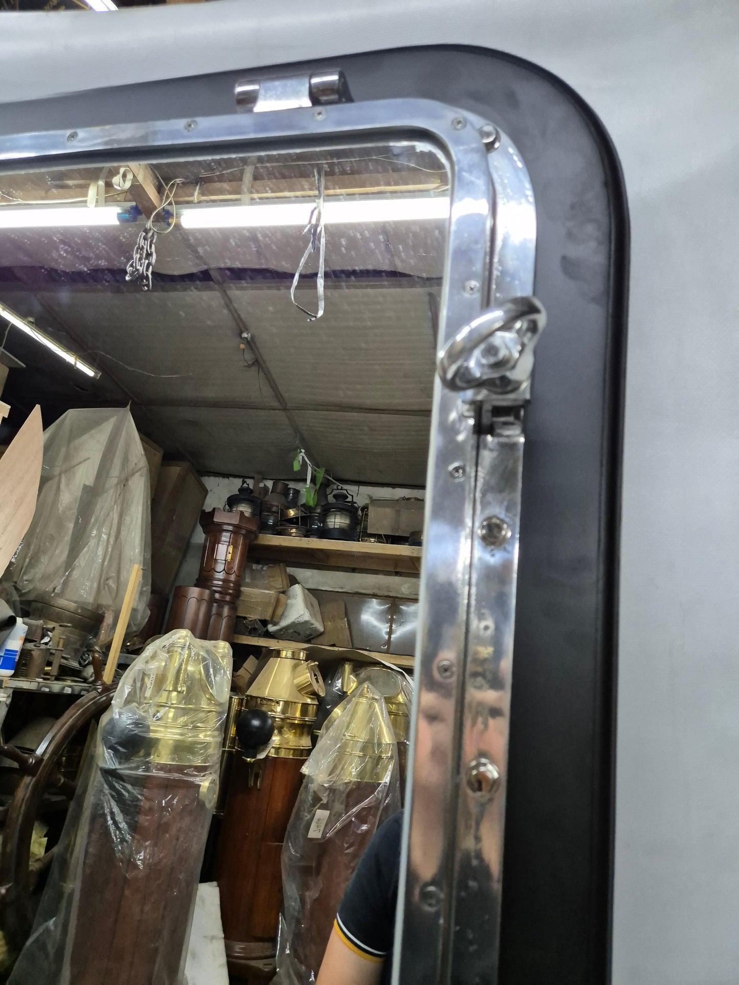 Ship's Porthole Transformed into a Wall Mounted Mirror