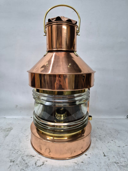 Polished Copper Masthead Lantern with Fresnel Lens
