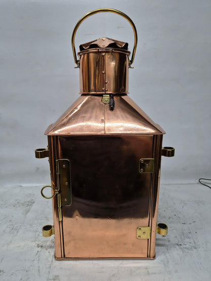 Polished Copper Masthead Lantern with Fresnel Lens