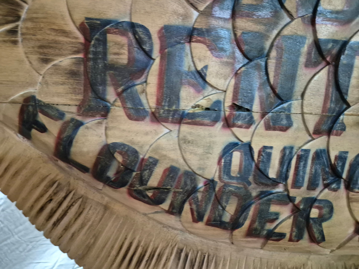 Harvey's Boat Rental Carved Flounder Trade Sign