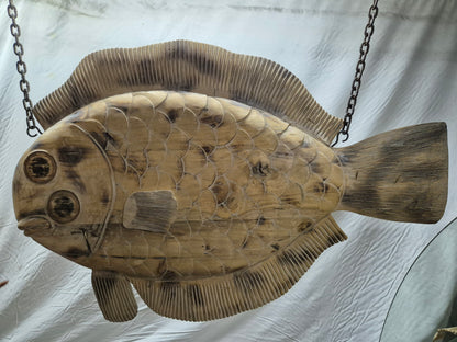 Harvey's Boat Rental Carved Flounder Trade Sign