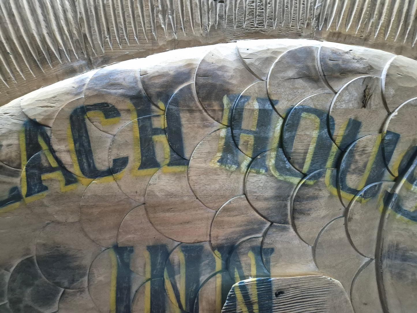 Carved Fish Trade Sign for "Beach House Inn, Brant Point"