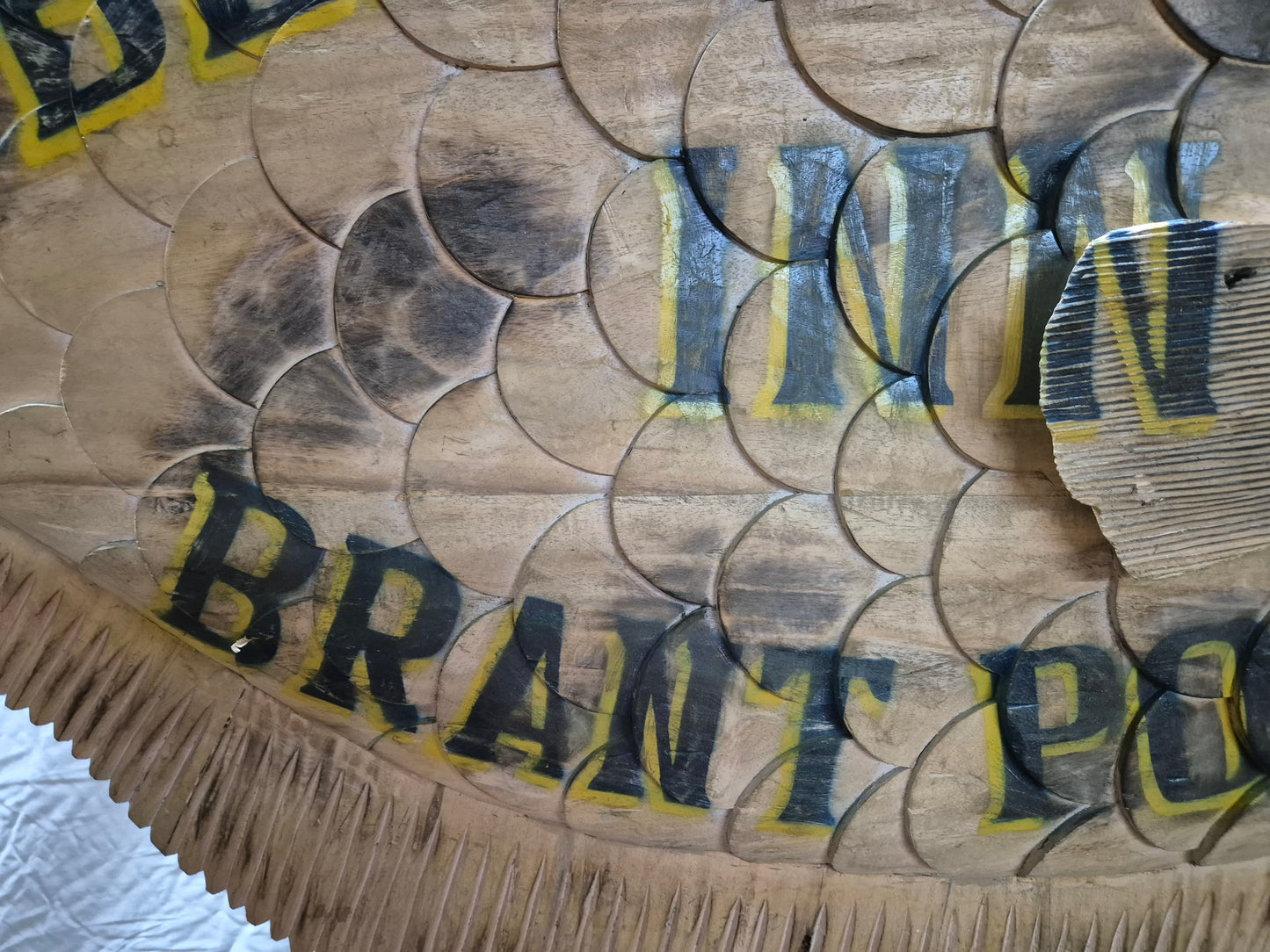 Carved Fish Trade Sign for "Beach House Inn, Brant Point"