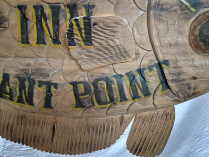 Carved Fish Trade Sign for "Beach House Inn, Brant Point"