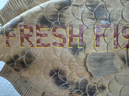 Carved Flounder Trade Sign "Fresh Fish"