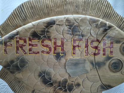 Carved Flounder Trade Sign "Fresh Fish"