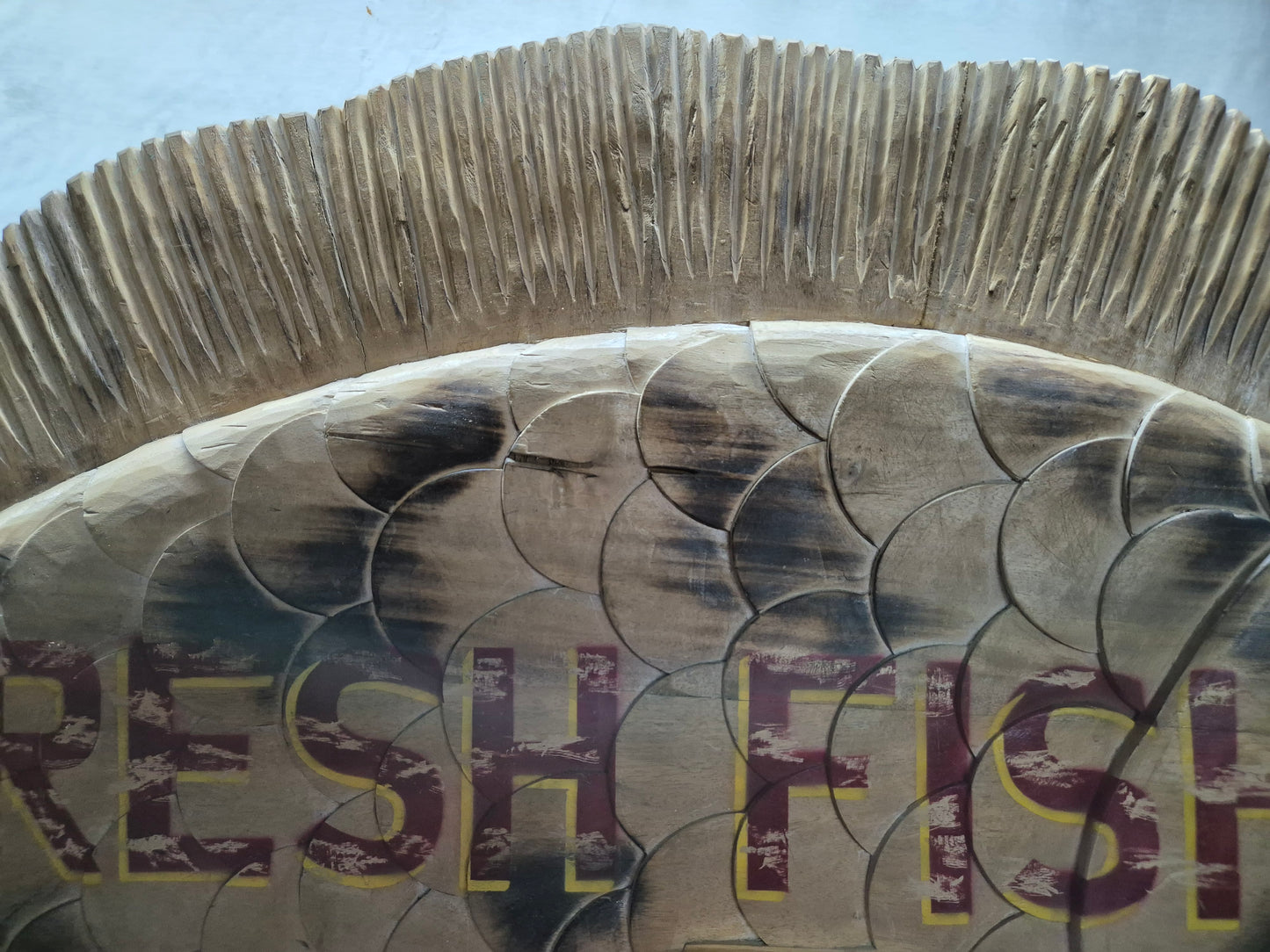 Carved Flounder Trade Sign "Fresh Fish"