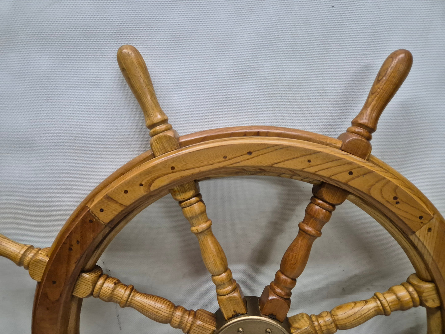 Eight Spoke Ship’s Wheel with Gold Hub