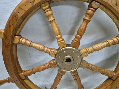 Eight Spoke Ship’s Wheel with Gold Hub