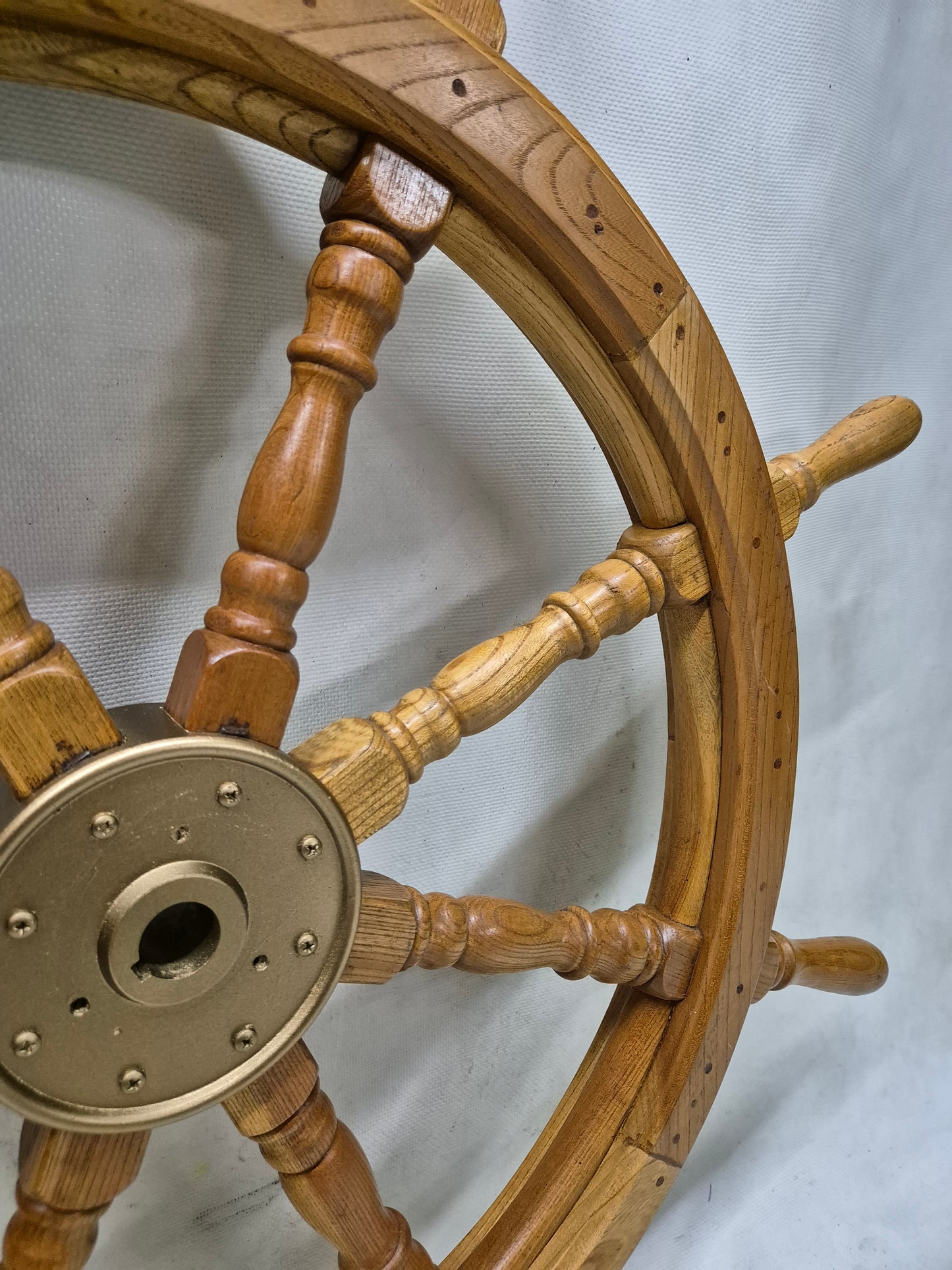 Eight Spoke Ship’s Wheel with Gold Hub
