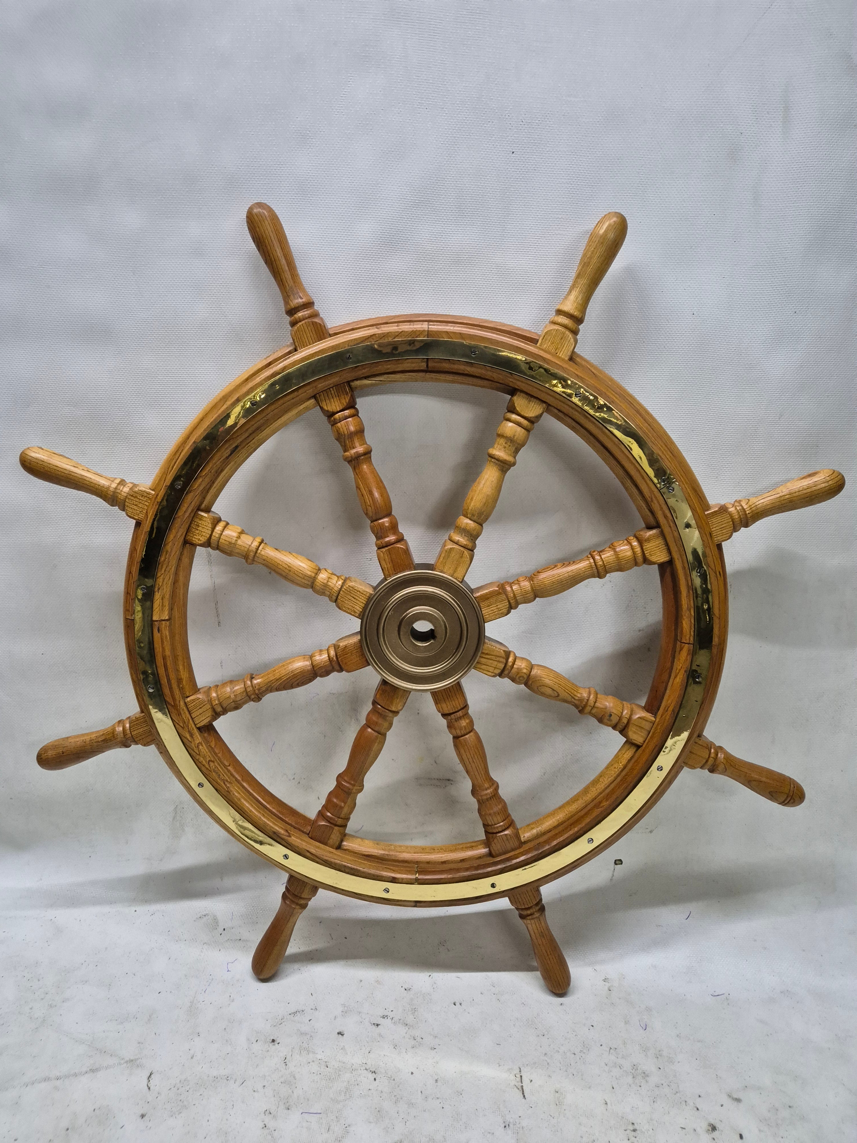 船　舵輪 Solid Brass Ship Wheel by Dake Engine Co. – Lannan Gallery