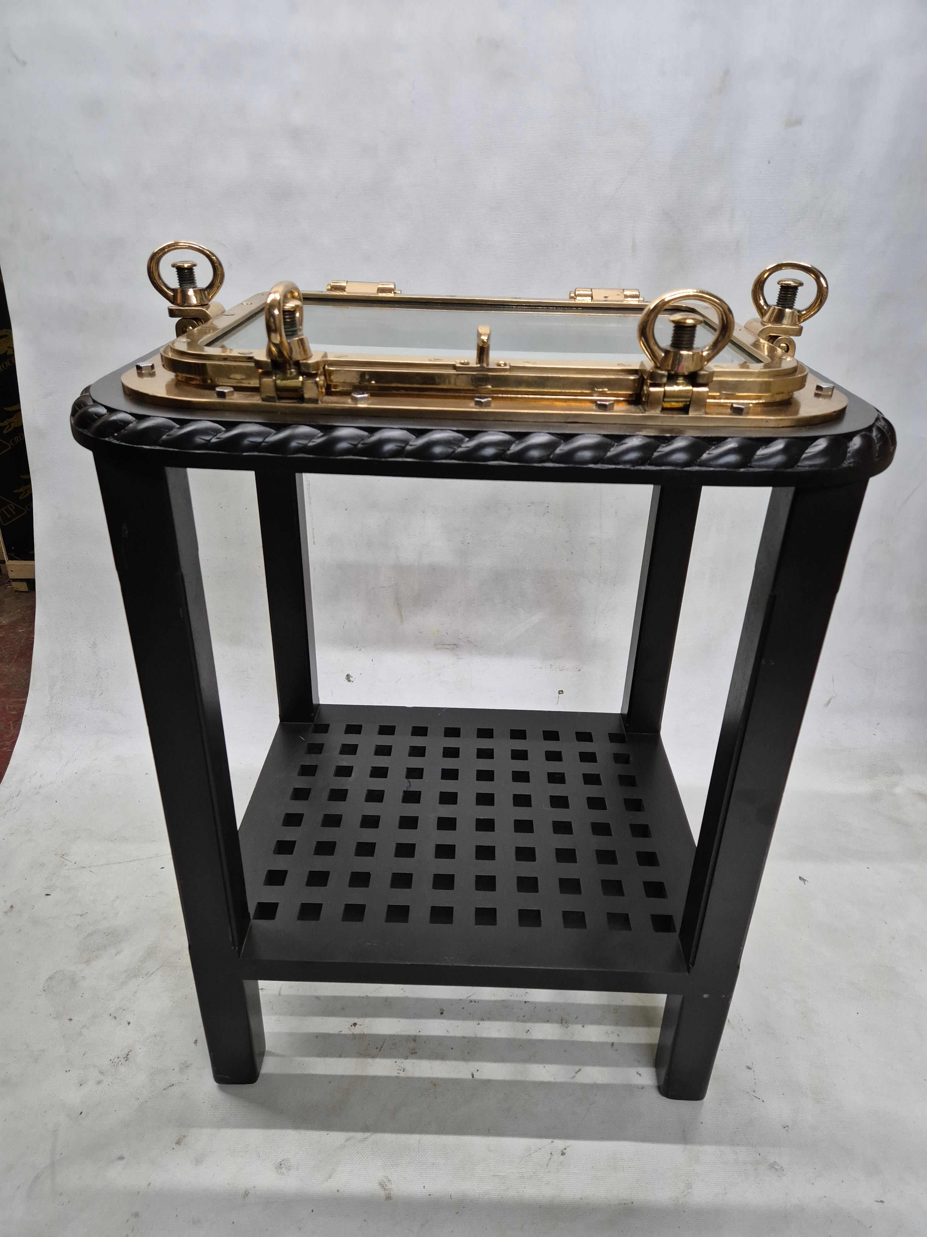 Outstanding Brass Ship's Porthole Window Transformed to a Table