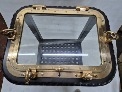 Outstanding Brass Ship's Porthole Window Transformed to a Table