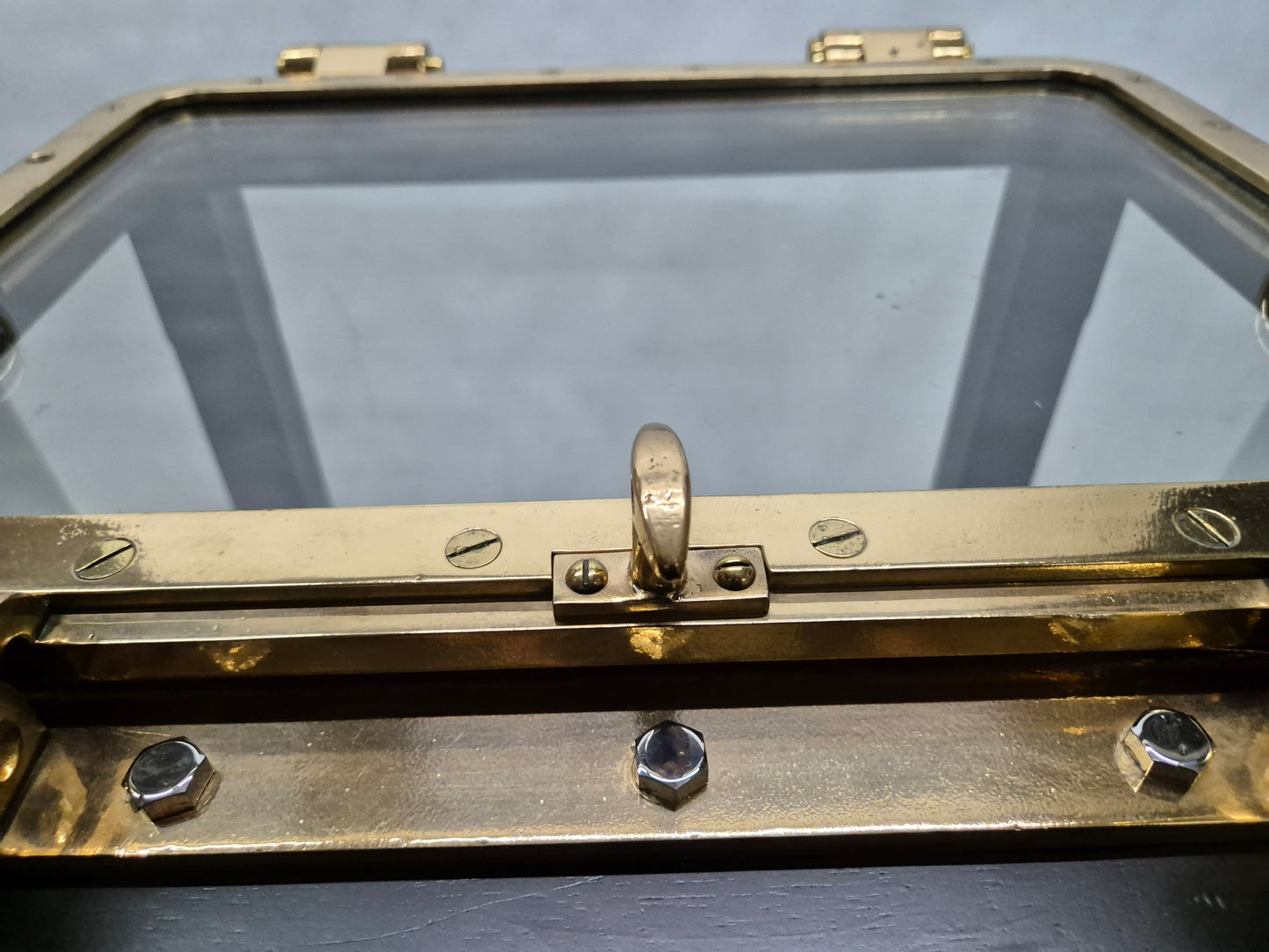 Outstanding Brass Ship's Porthole Window Transformed to a Table