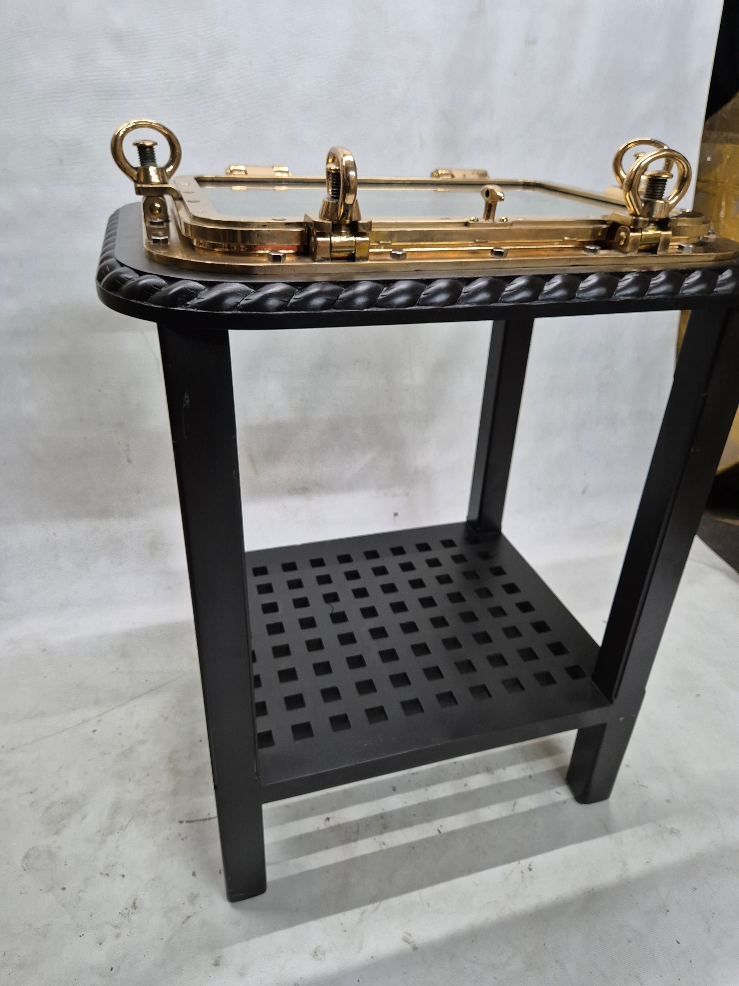 Outstanding Brass Ship's Porthole Window Transformed to a Table