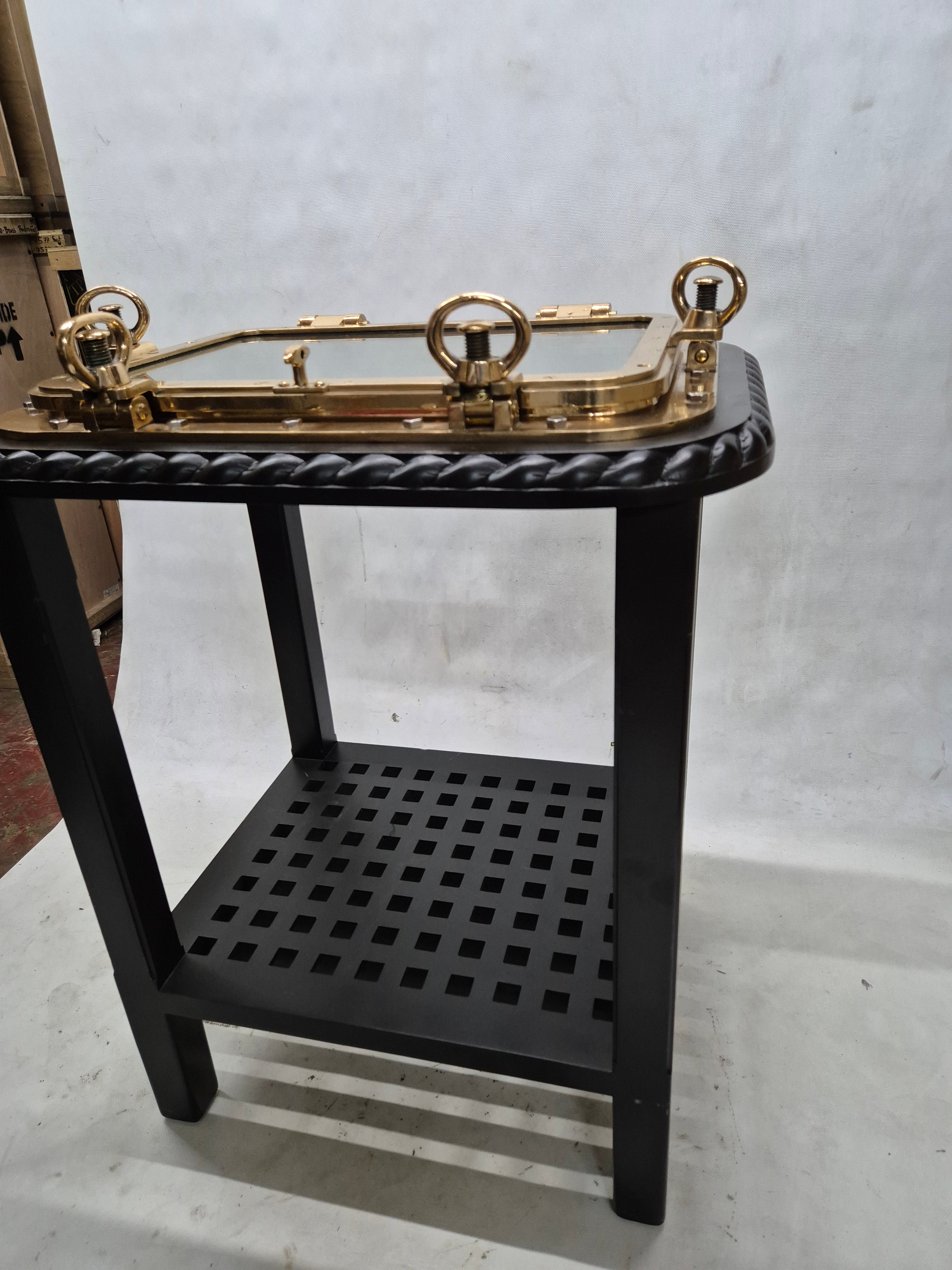 Outstanding Brass Ship's Porthole Window Transformed to a Table