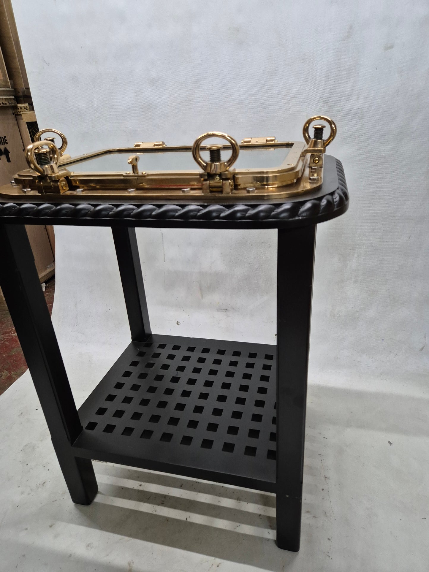 Outstanding Brass Ship's Porthole Window Transformed to a Table