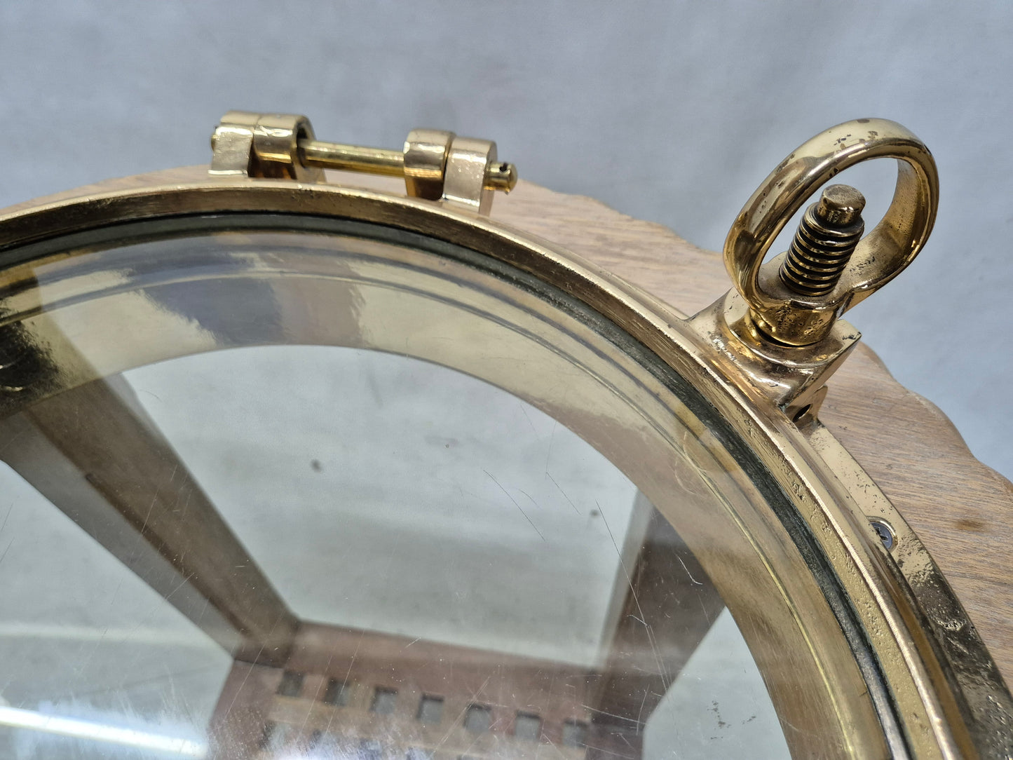 Brass Ship's Porthole Repurposed as a Table