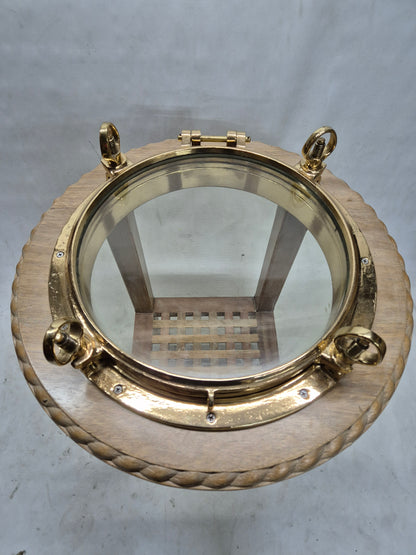 Brass Ship's Porthole Repurposed as a Table