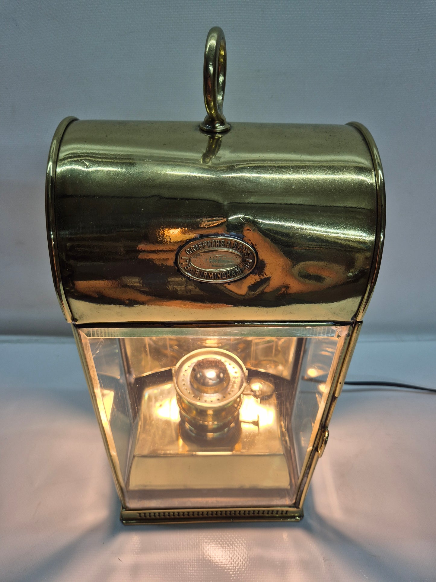Solid Brass Yacht Cabin Lantern by Griffiths and Sons
