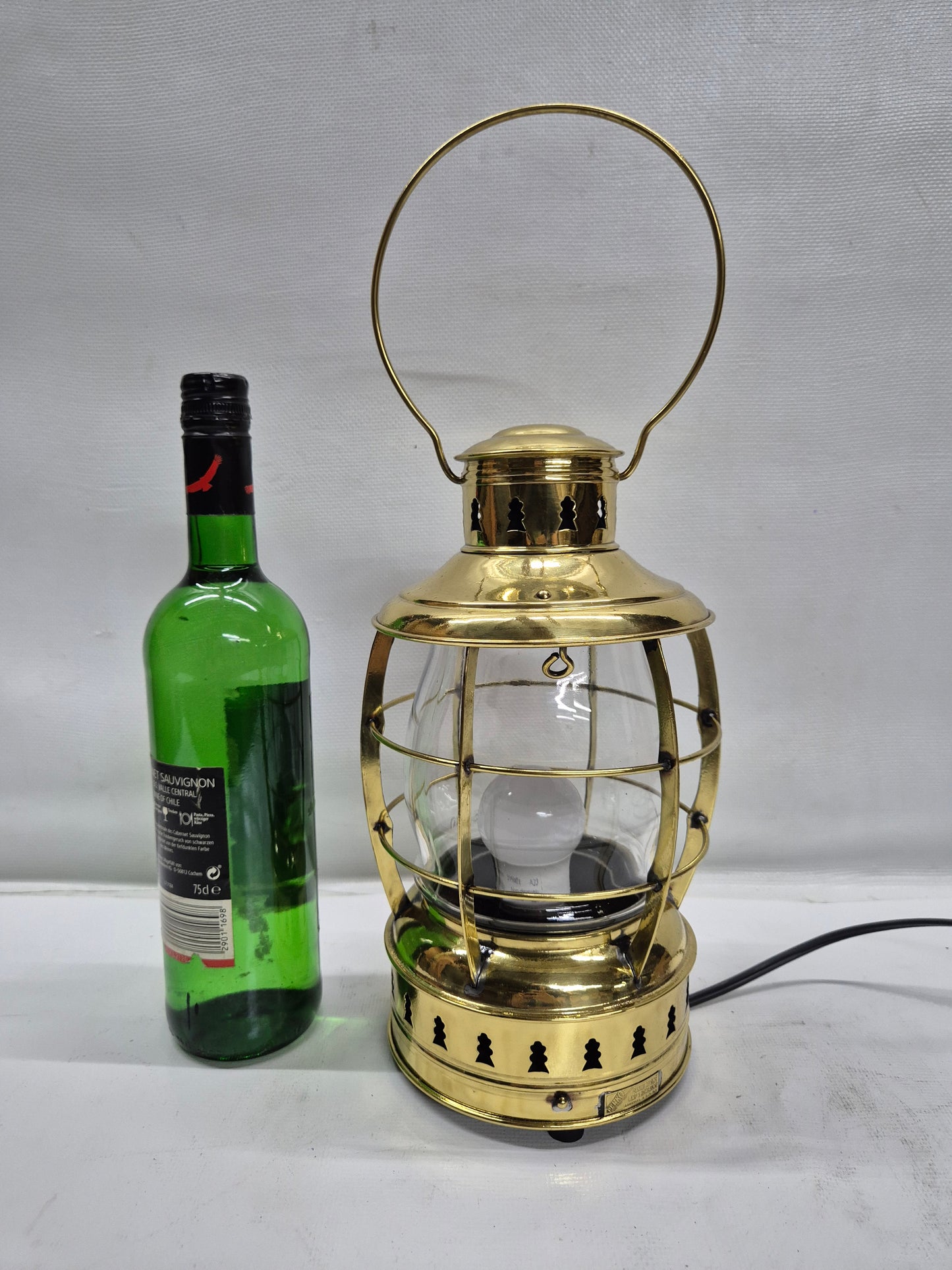 Solid Brass Ship's Lantern by Perko of Brooklyn, New York