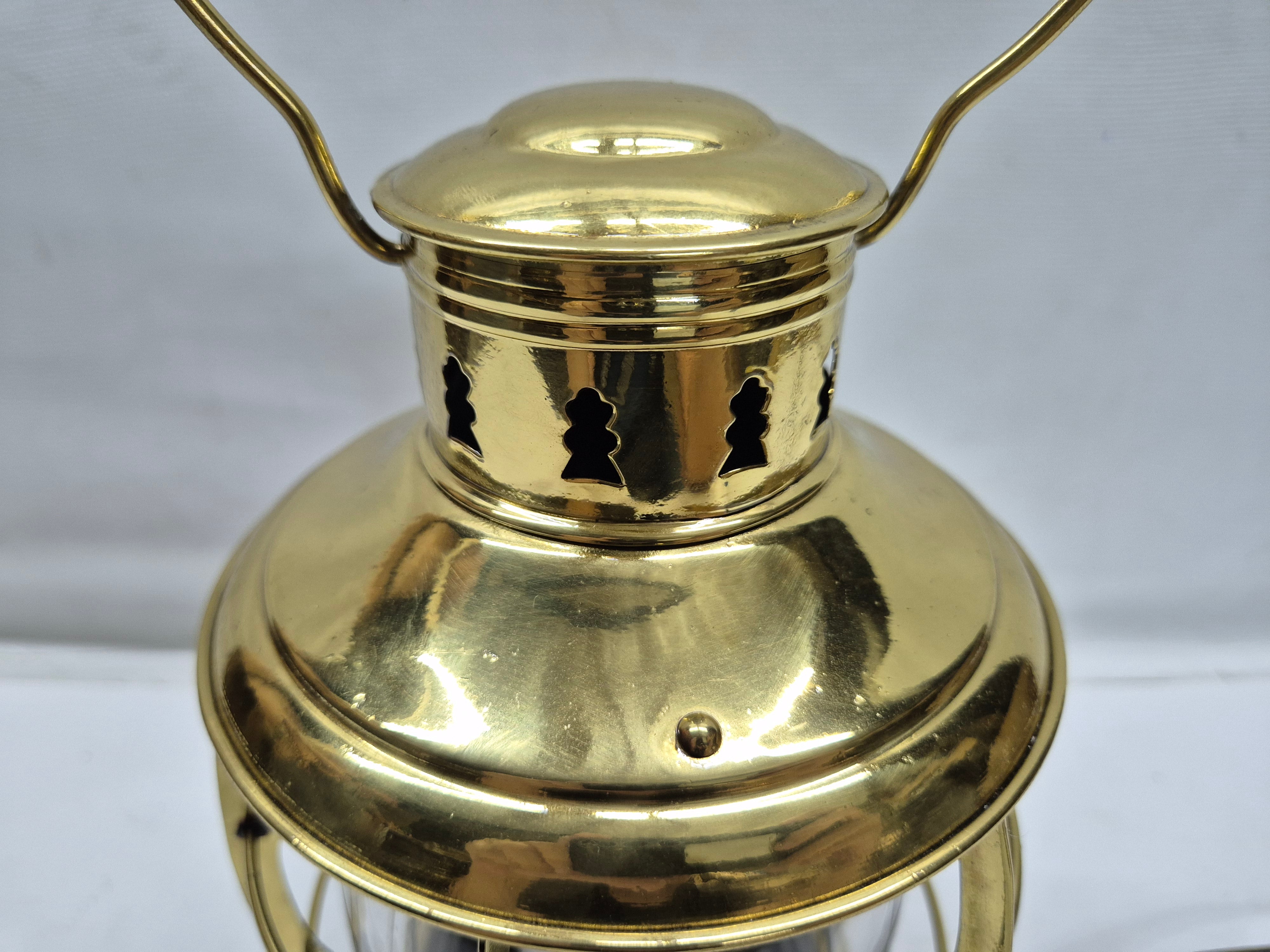 Solid Brass Ship's Lantern by Perko of Brooklyn, New York – Lannan