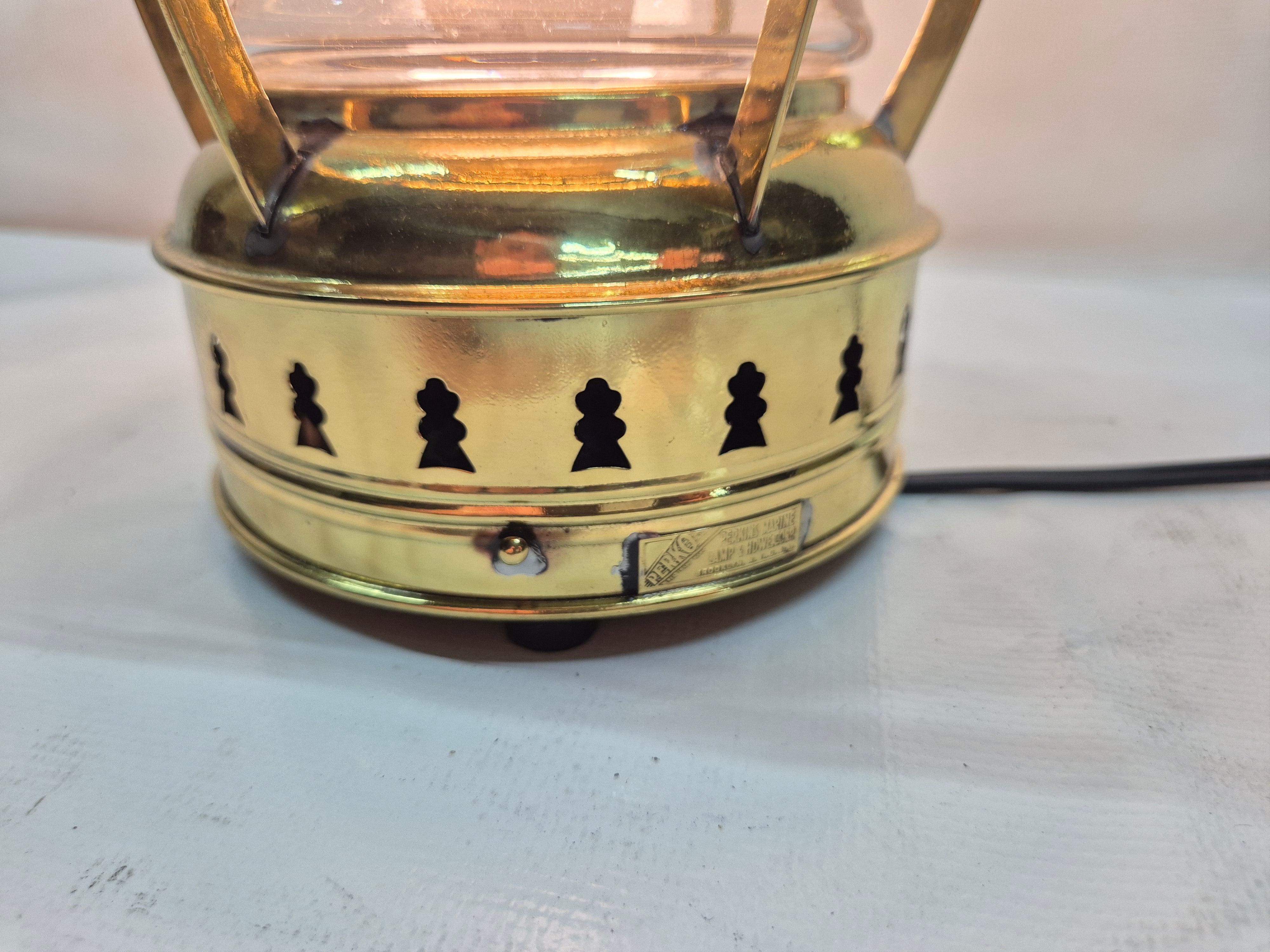 Solid Brass Ship's Lantern by Perko of Brooklyn, New York – Lannan