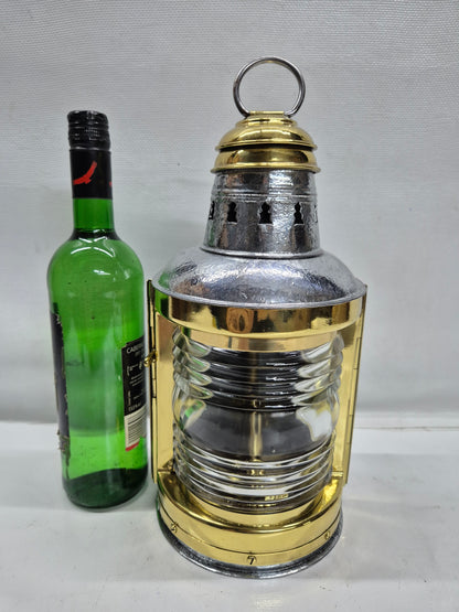 Polished Ship's Bow Lantern by Perko with Brass Top