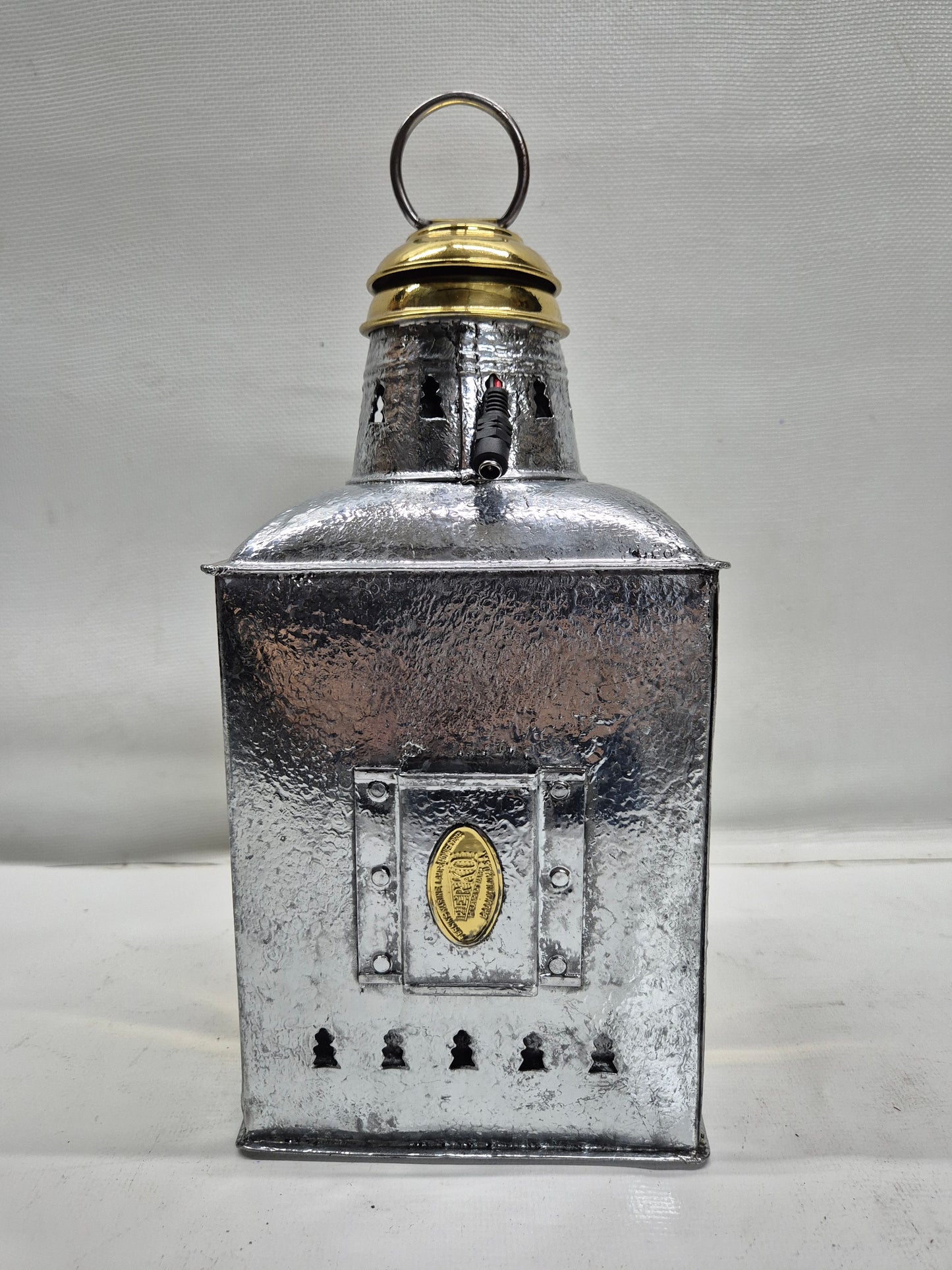 Polished Ship's Bow Lantern by Perko with Brass Top