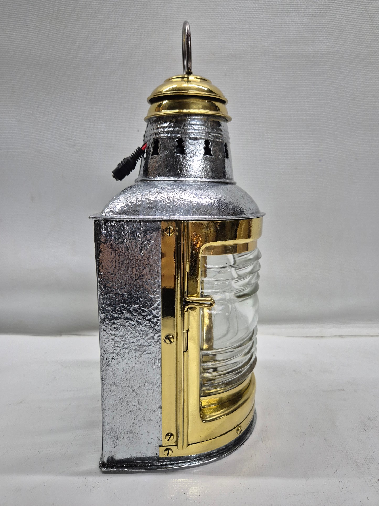 Polished Ship's Bow Lantern by Perko with Brass Top