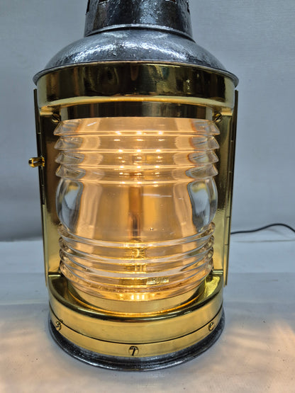 Polished Ship's Bow Lantern by Perko with Brass Top