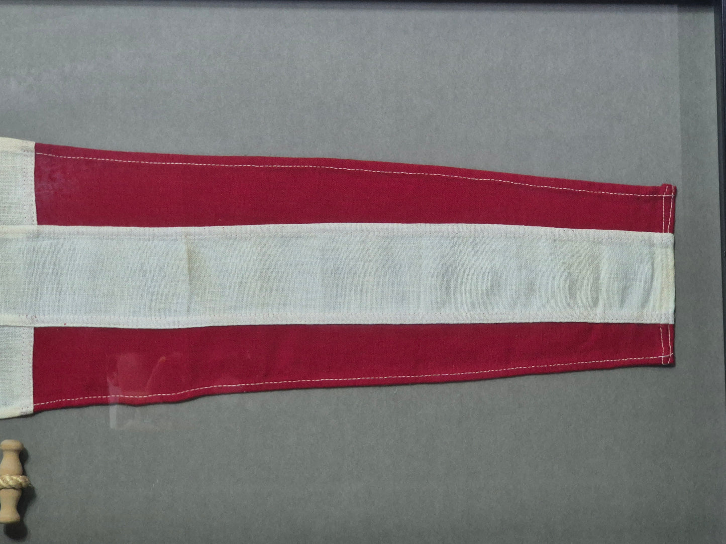Vintage Framed Maritime Signal Pennant with Rope & Toggle