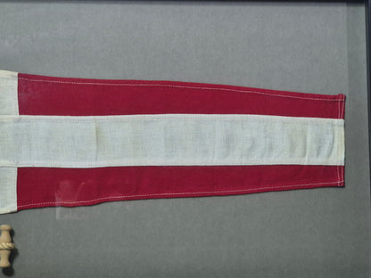 Vintage Framed Maritime Signal Pennant with Rope & Toggle