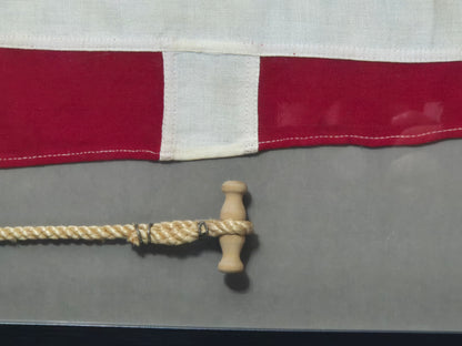 Vintage Framed Maritime Signal Pennant with Rope & Toggle