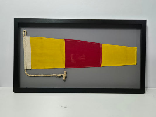 Framed Maritime Signal Pennant Numeral Three