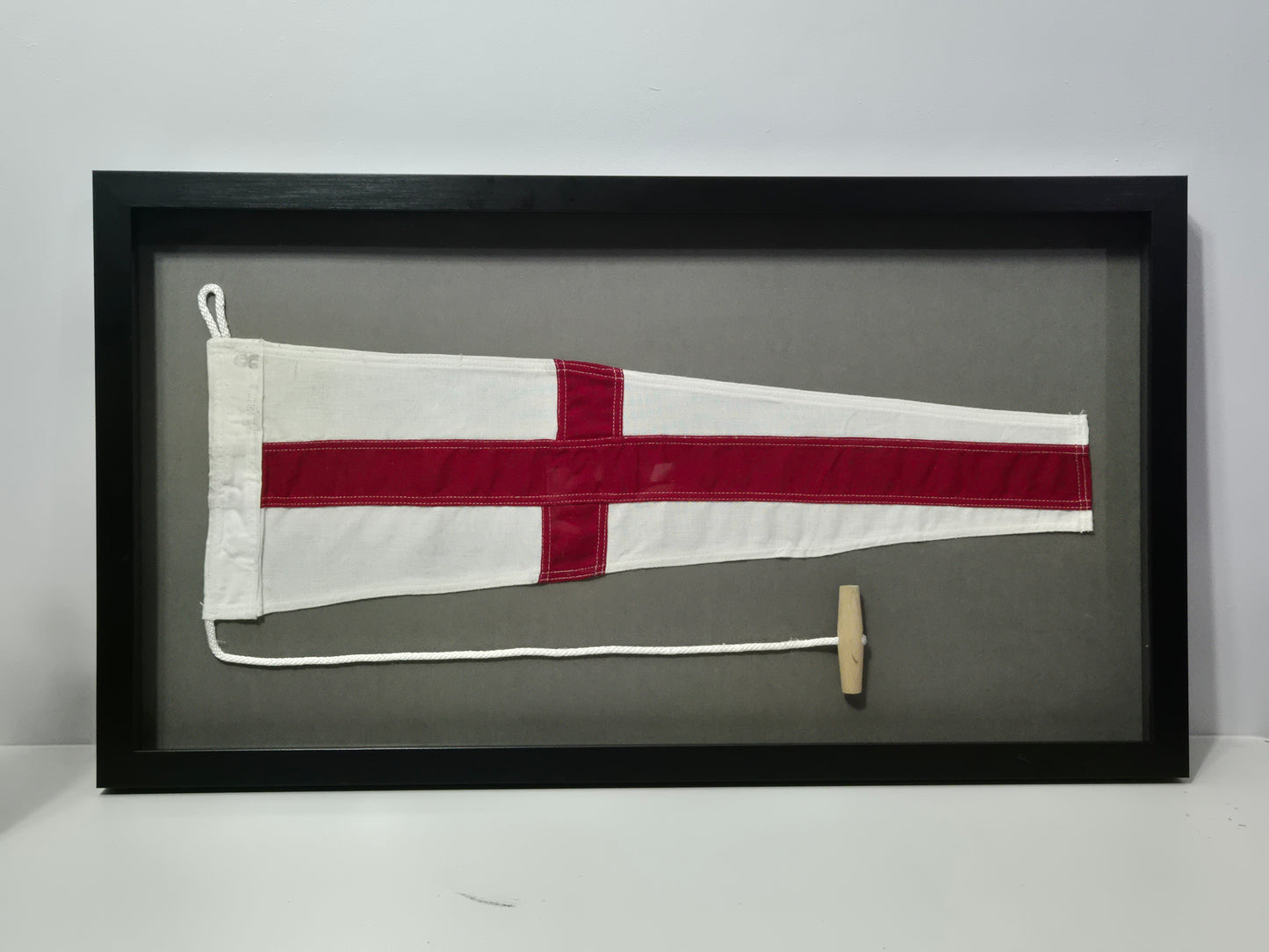 Framed International Code of Signals Numeral Eight Linen Pennant